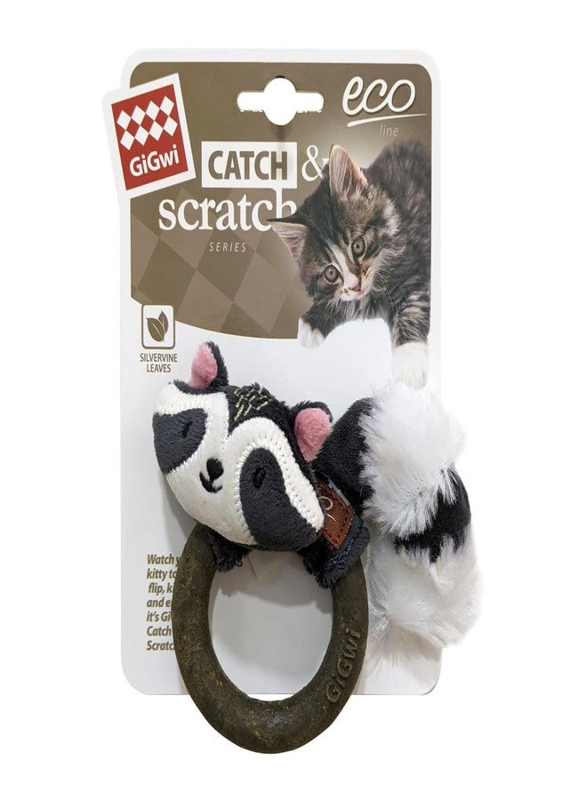 GiGwi Eco Line Raccoon Silvervine Ring, Interactive Soft Plush Cat Toy, Eco-Friendly Dental Chew for Oral Health, Promotes Hunting Instincts, Relaxation, Batting, Reduces Boredom, for Cats, Kittens - Image 1
